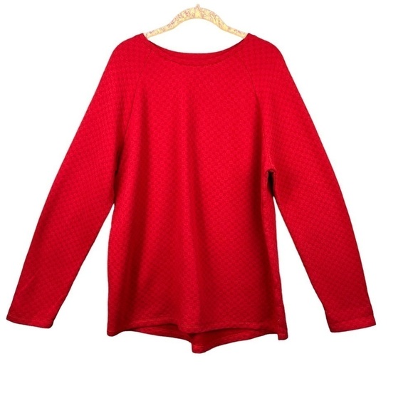 J.Jill Sweater Pattern Design Long Sleeve Red Size Large Tall - Picture 1 of 7